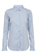 Mattie Flip Stripe Shirt | Light Blue | Skjorte fra Mos Mosh