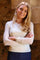 Mesh Ls Sparkle Tshirt | Creme Diamond Dot | Bluse von Liberté