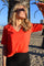 Ulla Ss Vneck Tshirt | Coral | T-Shirt fra Liberté