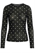 Sheer heart mesh | Black | Mesh bluse fra Avery – nedsat
