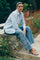 Elinda Stripe Lace Shirt | Brunnera Blue | Skjorte fra Mos Mosh