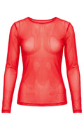 Bobbie Basic Mesh | Red | Mesh bluse fra Avery – nedsat