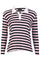 Natalia Ls Polo Blouse | Black Bubblegum White Stripe | Bluse fra Liberté