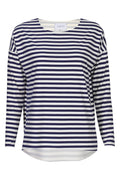 Alma Ls Top | Blue Creme Stripe | Bluse fra Liberté – nedsat