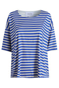 Alma Tshirt | Stripe Ivory Cobolt | Tshirt fra Liberté – nedsat