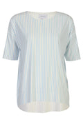 Alma Tshirt | L. Blue Creme Small Stripe | T-Shirt fra Liberté – nedsat
