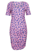 Alma Ss Turn Dress | Rosa Lila Blume | Wendekleid von Liberté – nedsat