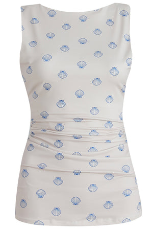Alma Turn Top | Ivory Cobolt Shell | Top fra Liberté