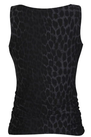 Alma Turn Top | Dark Grey Leo | Vendbar top fra Liberté