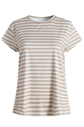 Alma U Tshirt | Sand Ivory Stripe | Tshirt fra Liberté – nedsat