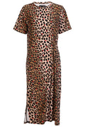 Alma Ss Twist Dress | Lux Leo Red Heart | Kleid von Liberté – nedsat
