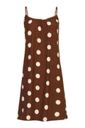 Alma Short Strap Dress | Brown Creme Dot | Kjole fra Liberté – nedsat