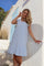 Alma U Tshirt Frill Dress | L. Blue Creme Small Stripe | Kjole fra Liberté