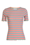 Natalia Ss Blouse | Multi Orange Pink Stripe | T-shirt fra Liberté – nedsat