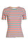 Natalia Ss Bluse | Mehrfarbiger Orange-Rosa-Streifen | T-Shirt von Liberté