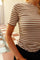 Natalia Ss Blouse | Sand Creme Stripe | Bluse fra Liberté