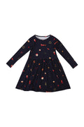 Alma Ls Babydoll Dress (Kids) | Dog Navy