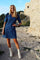 Asta Ss Vneck Dress | Blue Denim | Kjole fra Liberté