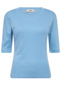 Mali O-neck 3/4 Sleeve Tee | Blissful Blue | T-Shirt fra Mos Mosh – nedsat