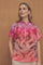 Amber Chiffon Blouse | Coral w. Print | Skjorte fra Gustav