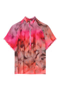 Amber Chiffon Blouse | Coral w. Print | Skjorte fra Gustav – nedsat