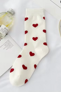 Anabell Herzsocke | Weiß / Rot | Socken von By Timm