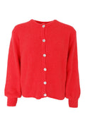 Bella Knit Cardigan | Coral Red | Strik fra Black Colour