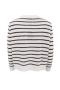 Dell Striped Knit Cardigan | Off White | Strik fra Black Colour – nedsat