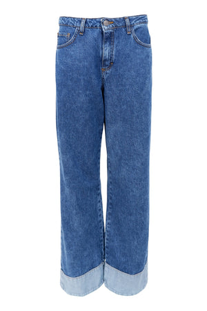 Izzy Denim Panel Pant | Mid Blue | Bukser fra Black Colour