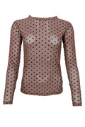 Jennie Dotted Mesh Blouse 40611 | Espresso | Black Colour – nedsat