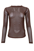 Jessie Mesh Blouse | Coffee – nedsat