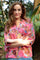 Luna Bluse mit ausgestellten Ärmeln | Blossom Candy | Bluse von Black Colour