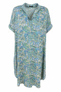 Luna S/S Kaftan Tunic | Sea Green | Black Colour – nedsat