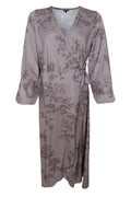 Nancy Ls Wrap Dress 41239 | Taupe | Black Colour – nedsat