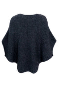 Pella Boucle Poncho 1137 | Dunkelgrau | Strickwaren von Black Colour