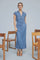 Britney Long Bias Cut Dress | Oil Blue | Kjoler fra Gustav