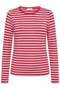 Liana Tee 207833 | True Red W. Sweet Lilac | Bluse fra Freequent – nedsat