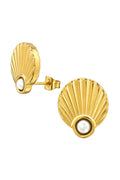 Shell Pearl Ear Studs GD | Øreringe fra Birdsong