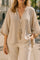 Cotton V-neck Shirt | Beige | Bluse fra Atelier C