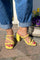 Strappy Block Heels | Yellow | Sandaler fra Avery