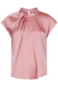 Drapierte Satinbluse Fleur | Hellrosa | Bluse von Neo Noir – nedsat