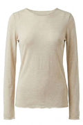 Cassie Cashmere Blend Top | Beige | T-Shirt fra Atelier C