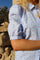 Flora Ss Blouse | Blue Stripe Red Heart | Bluse fra Liberté