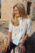 Flora Ss Bluse | Weiß Blau Blume | Bluse von Liberté