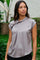 Drapierte Satinbluse Fleur | Grau | Bluse von Neo Noir
