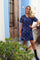 Alma Vneck Tshirt Dress | Blue Scarf | Kjole fra Liberté