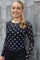 Mesh Ls Tshirt | Black White Big Dot | Bluse fra Liberté