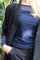 Mesh Ls Tshirt | Navy Black Small Flock Dot | Bluse fra Liberté