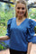 Winnie Vneck Blouse | Dusty Blue | Bluse fra Liberté