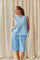 Serafina Flared Top | Sky Blue